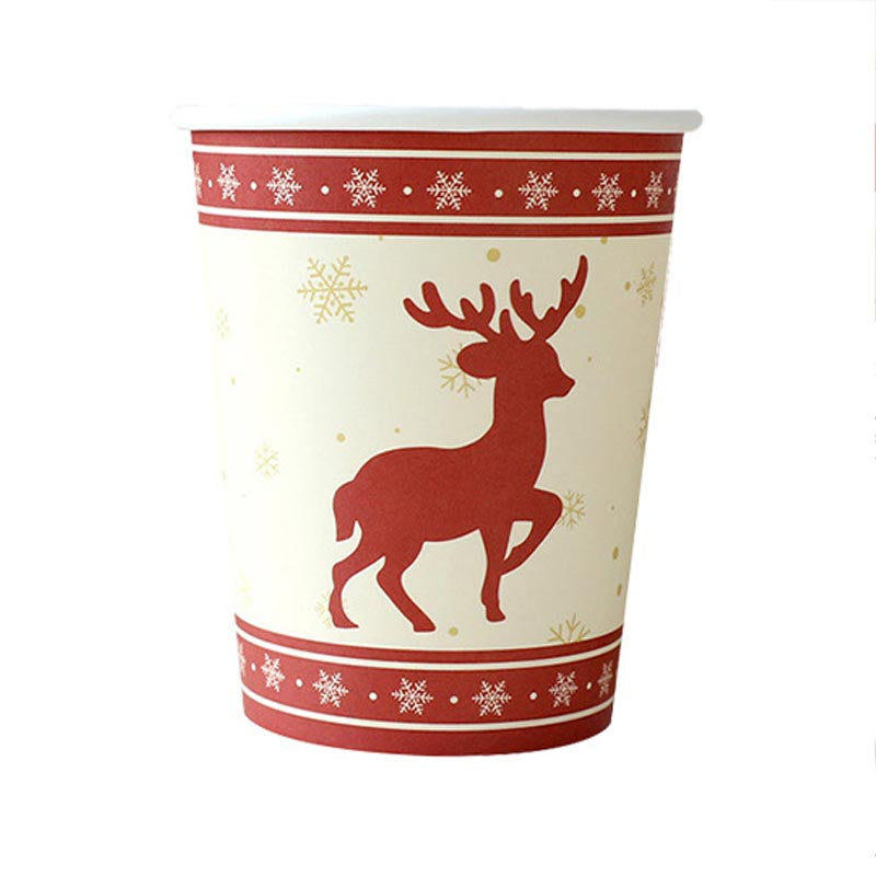 Christmas reindeer party paper disposable cup for Christmas party