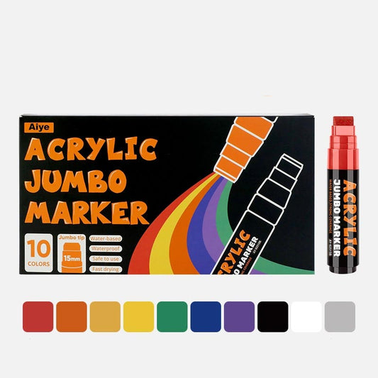 15mm Acrylic Jumbo Marker 10 Colors