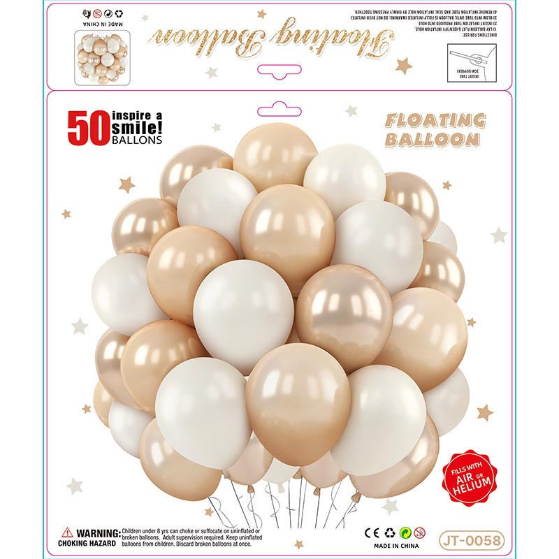 10 Inch Colorful Matte Floating Thickened Latex Balloon 50Pcs #58 CHAMPAGNE-CREAM Color︱Air or Helium︱Birthday Essentials, Wedding, Anniversary Decoration︱Event Styling