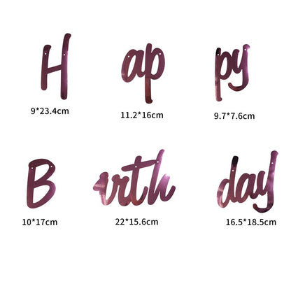 Happy Birthday Bunting #30 SILVER Color Letter Birthday Banner Decorations