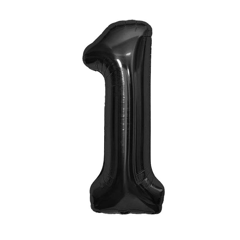 32 Inch Foil Number Balloons 0~9 - BLACK Color︱Big Giant Balloon for 1st Birthday Anniversary Celebration Party
