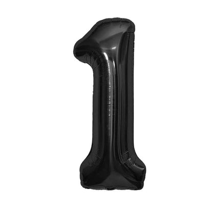 32 Inch Foil Number Balloons 0~9 - BLACK Color︱Big Giant Balloon for 1st Birthday Anniversary Celebration Party