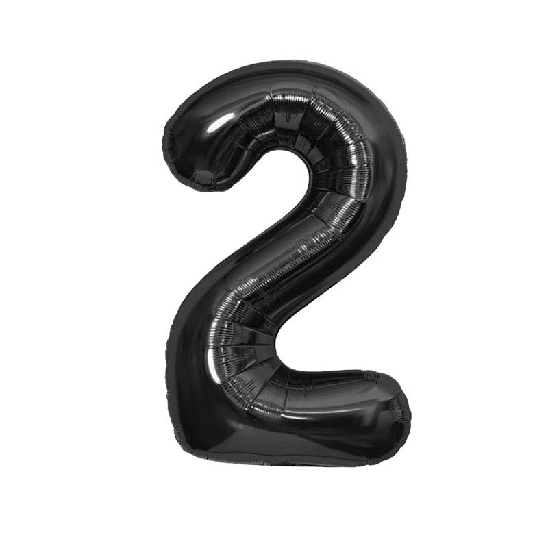 32 Inch Foil Number Balloons 0~9 - BLACK Color︱Big Giant Balloon for 1st Birthday Anniversary Celebration Party