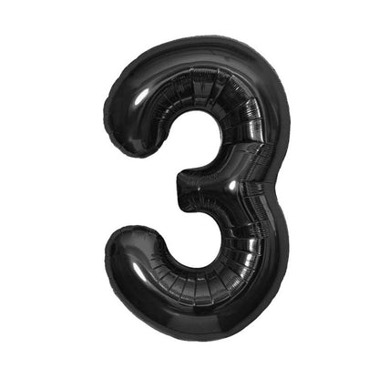 32 Inch Foil Number Balloons 0~9 - BLACK Color︱Big Giant Balloon for 1st Birthday Anniversary Celebration Party