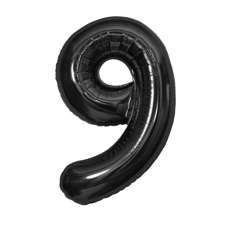 32 Inch Foil Number Balloons 0~9 - BLACK Color︱Big Giant Balloon for 1st Birthday Anniversary Celebration Party