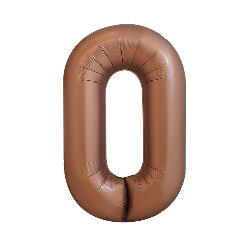 32 Inch Foil Number Balloons 0~9 - BROWN Color︱Big Giant Balloon for 1st Birthday Anniversary Celebration Party