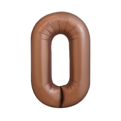 32 Inch Foil Number Balloons 0~9 - BROWN Color︱Big Giant Balloon for 1st Birthday Anniversary Celebration Party