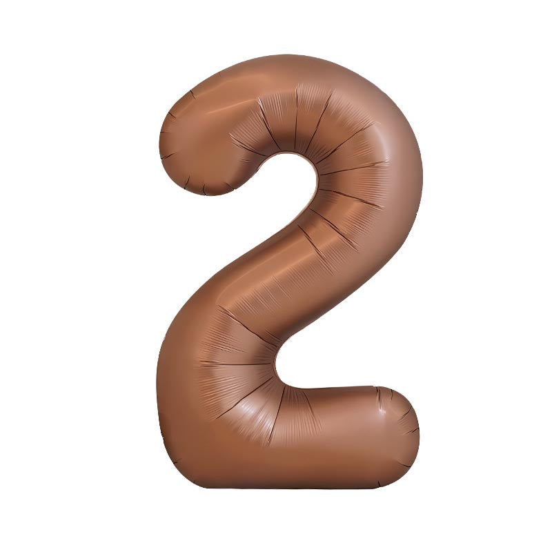 32 Inch Foil Number Balloons 0~9 - BROWN Color︱Big Giant Balloon for 1st Birthday Anniversary Celebration Party