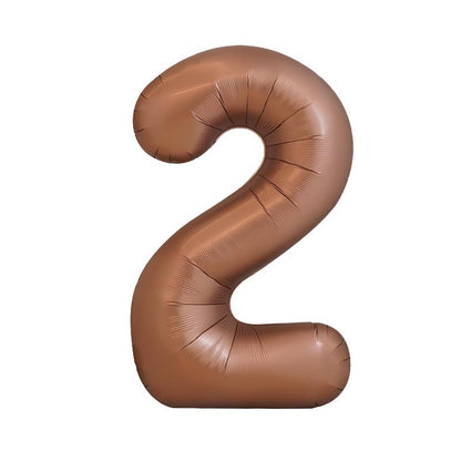 32 Inch Foil Number Balloons 0~9 - BROWN Color︱Big Giant Balloon for 1st Birthday Anniversary Celebration Party
