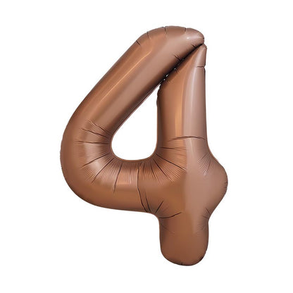 32 Inch Foil Number Balloons 0~9 - BROWN Color︱Big Giant Balloon for 1st Birthday Anniversary Celebration Party