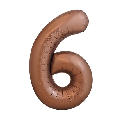 32 Inch Foil Number Balloons 0~9 - BROWN Color︱Big Giant Balloon for 1st Birthday Anniversary Celebration Party