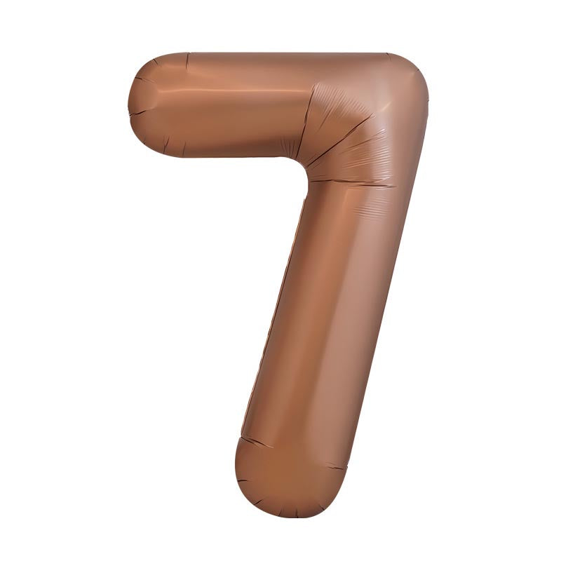 32 Inch Foil Number Balloons 0~9 - BROWN Color︱Big Giant Balloon for 1st Birthday Anniversary Celebration Party