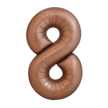 32 Inch Foil Number Balloons 0~9 - BROWN Color︱Big Giant Balloon for 1st Birthday Anniversary Celebration Party