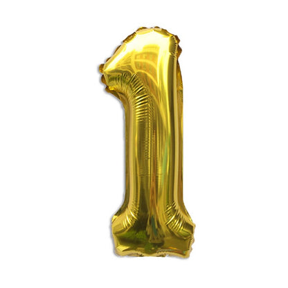 32 Inch Foil Number Balloons 0~9 - GOLD Color︱Big Giant Balloon for 1st Birthday Anniversary Celebration Party