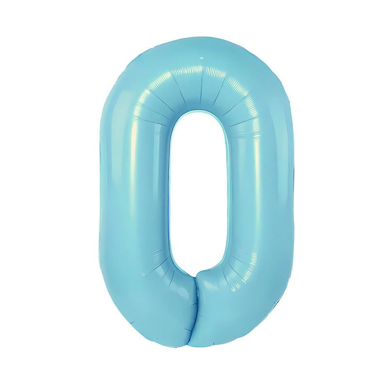 32 Inch Foil Number Balloons 0~9 - LIGHT BLUE Color︱Big Giant Balloon for 1st Birthday Anniversary Celebration Party