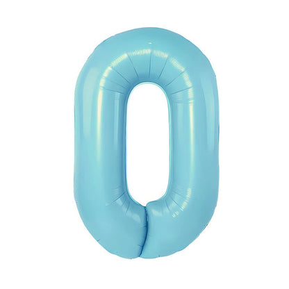32 Inch Foil Number Balloons 0~9 - LIGHT BLUE Color︱Big Giant Balloon for 1st Birthday Anniversary Celebration Party