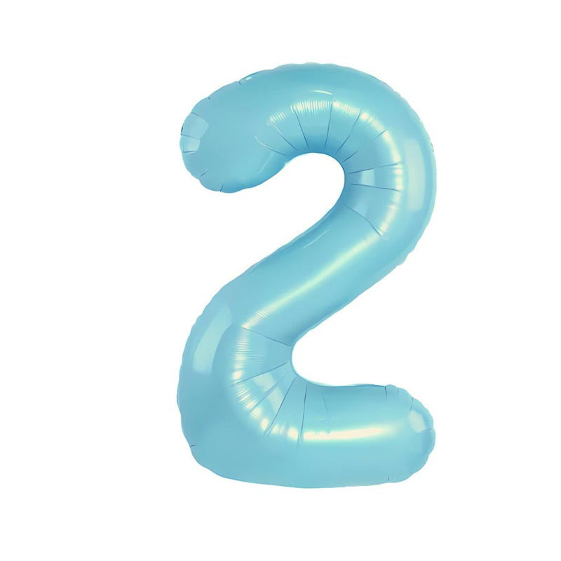 32 Inch Foil Number Balloons 0~9 - LIGHT BLUE Color︱Big Giant Balloon for 1st Birthday Anniversary Celebration Party
