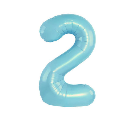 32 Inch Foil Number Balloons 0~9 - LIGHT BLUE Color︱Big Giant Balloon for 1st Birthday Anniversary Celebration Party
