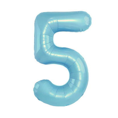 32 Inch Foil Number Balloons 0~9 - LIGHT BLUE Color︱Big Giant Balloon for 1st Birthday Anniversary Celebration Party
