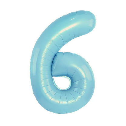 32 Inch Foil Number Balloons 0~9 - LIGHT BLUE Color︱Big Giant Balloon for 1st Birthday Anniversary Celebration Party