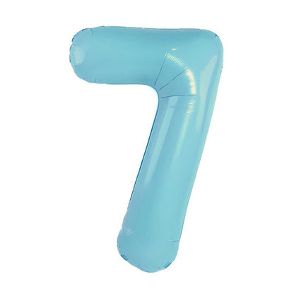 32 Inch Foil Number Balloons 0~9 - LIGHT BLUE Color︱Big Giant Balloon for 1st Birthday Anniversary Celebration Party