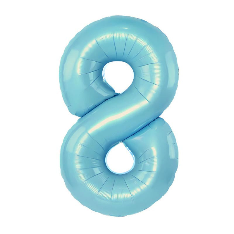32 Inch Foil Number Balloons 0~9 - LIGHT BLUE Color︱Big Giant Balloon for 1st Birthday Anniversary Celebration Party
