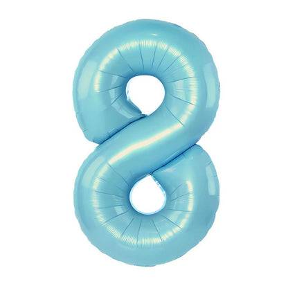 32 Inch Foil Number Balloons 0~9 - LIGHT BLUE Color︱Big Giant Balloon for 1st Birthday Anniversary Celebration Party