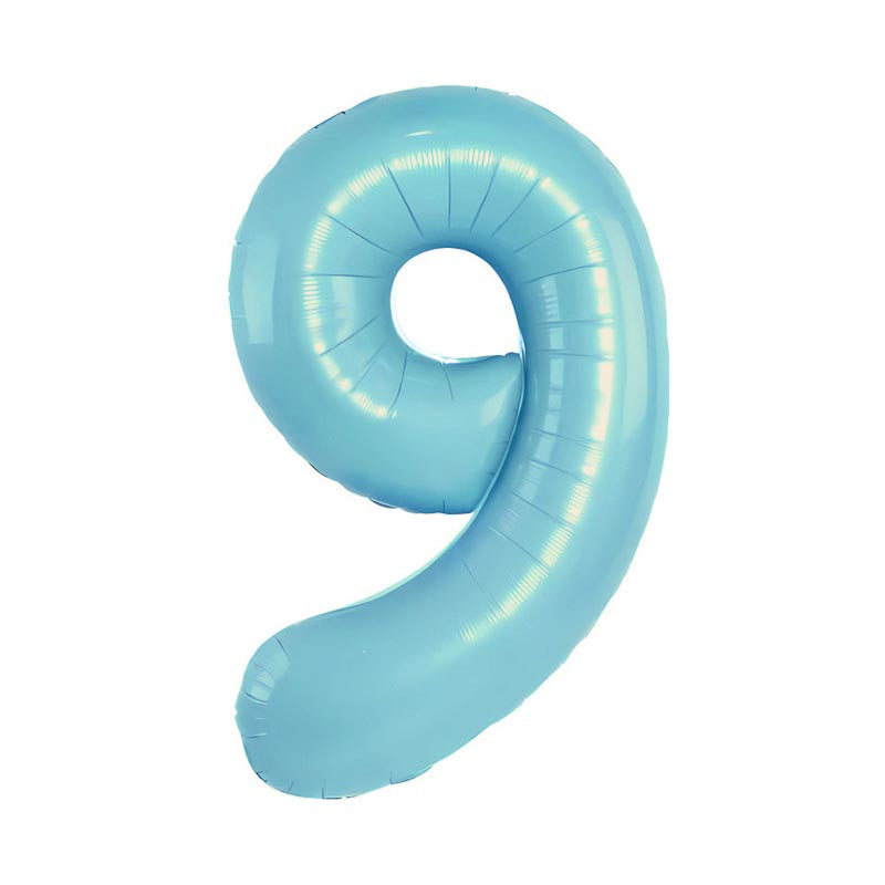 32 Inch Foil Number Balloons 0~9 - LIGHT BLUE Color︱Big Giant Balloon for 1st Birthday Anniversary Celebration Party