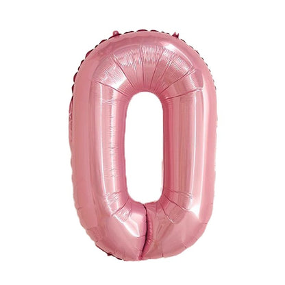 32 Inch Foil Number Balloons 0~9 - PINK Color︱Big Giant Balloon for 1st Birthday Girl's Party Anniversary Celebration Party