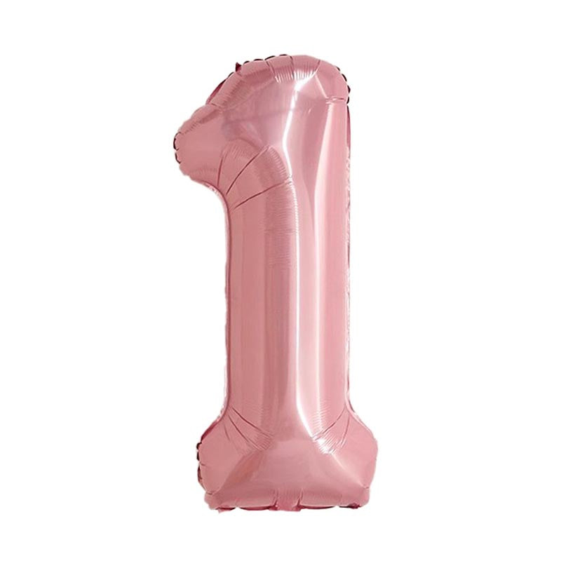32 Inch Foil Number Balloons 0~9 - PINK Color︱Big Giant Balloon for 1st Birthday Girl's Party Anniversary Celebration Party