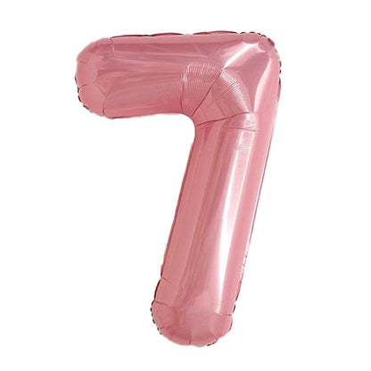 32 Inch Foil Number Balloons 0~9 - PINK Color︱Big Giant Balloon for 1st Birthday Girl's Party Anniversary Celebration Party
