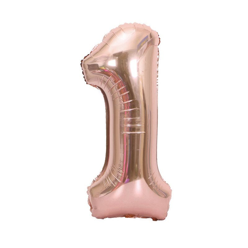 32 Inch Foil Number Balloons 0~9 - ROSE GOLD Color︱Big Giant Balloon for 1st Birthday Girl's Party Anniversary Celebration Party