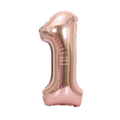 32 Inch Foil Number Balloons 0~9 - ROSE GOLD Color︱Big Giant Balloon for 1st Birthday Girl's Party Anniversary Celebration Party