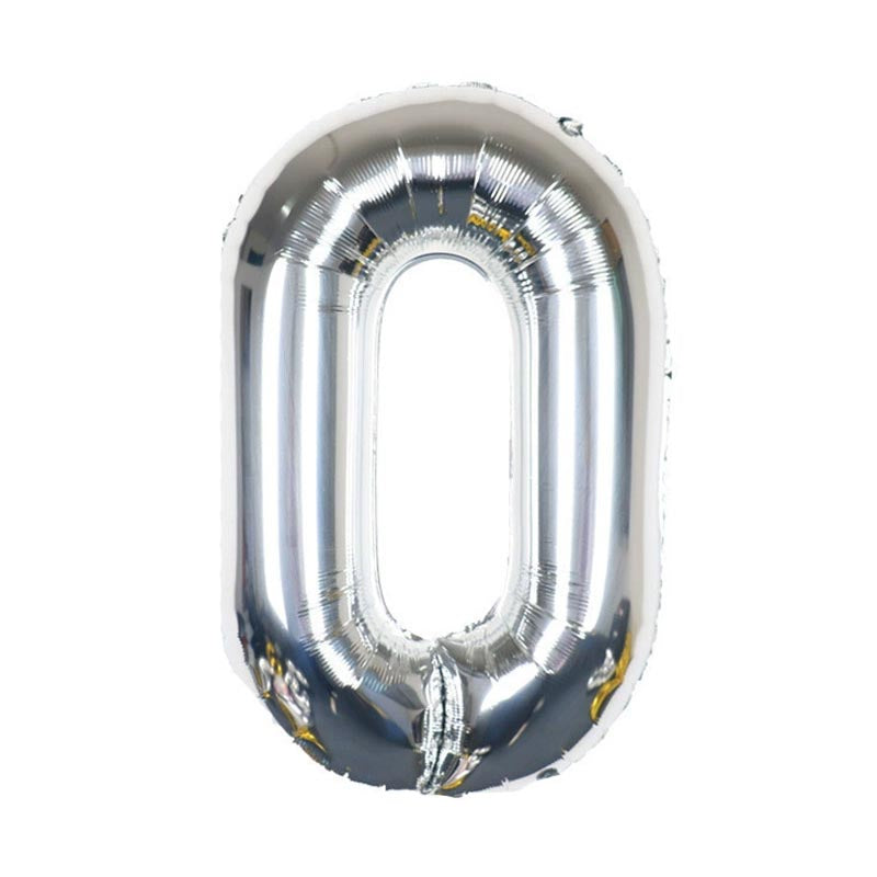 32 Inch Foil Number Balloons 0~9 - SILVER Color︱Big Giant Balloon for 1st Birthday Anniversary Celebration Party