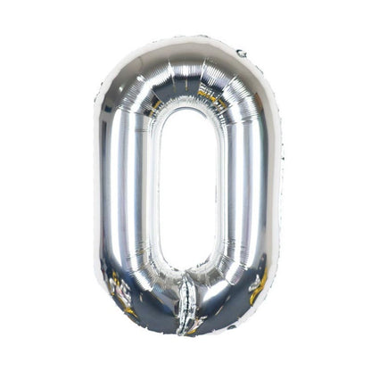 32 Inch Foil Number Balloons 0~9 - SILVER Color︱Big Giant Balloon for 1st Birthday Anniversary Celebration Party
