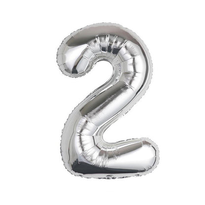 32 Inch Foil Number Balloons 0~9 - SILVER Color︱Big Giant Balloon for 1st Birthday Anniversary Celebration Party