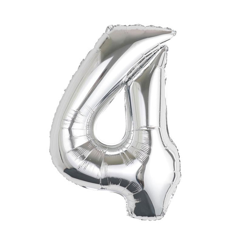 32 Inch Foil Number Balloons 0~9 - SILVER Color︱Big Giant Balloon for 1st Birthday Anniversary Celebration Party