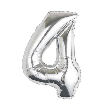 32 Inch Foil Number Balloons 0~9 - SILVER Color︱Big Giant Balloon for 1st Birthday Anniversary Celebration Party