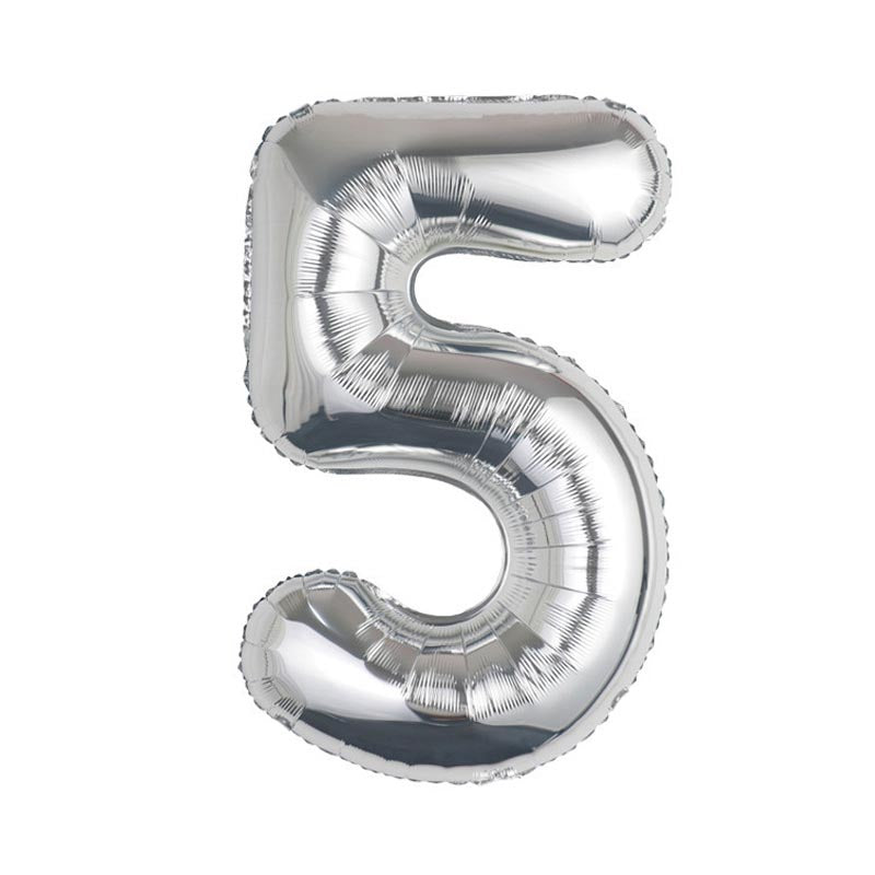 32 Inch Foil Number Balloons 0~9 - SILVER Color︱Big Giant Balloon for 1st Birthday Anniversary Celebration Party
