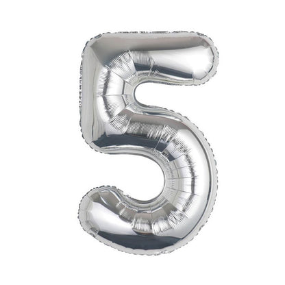 32 Inch Foil Number Balloons 0~9 - SILVER Color︱Big Giant Balloon for 1st Birthday Anniversary Celebration Party