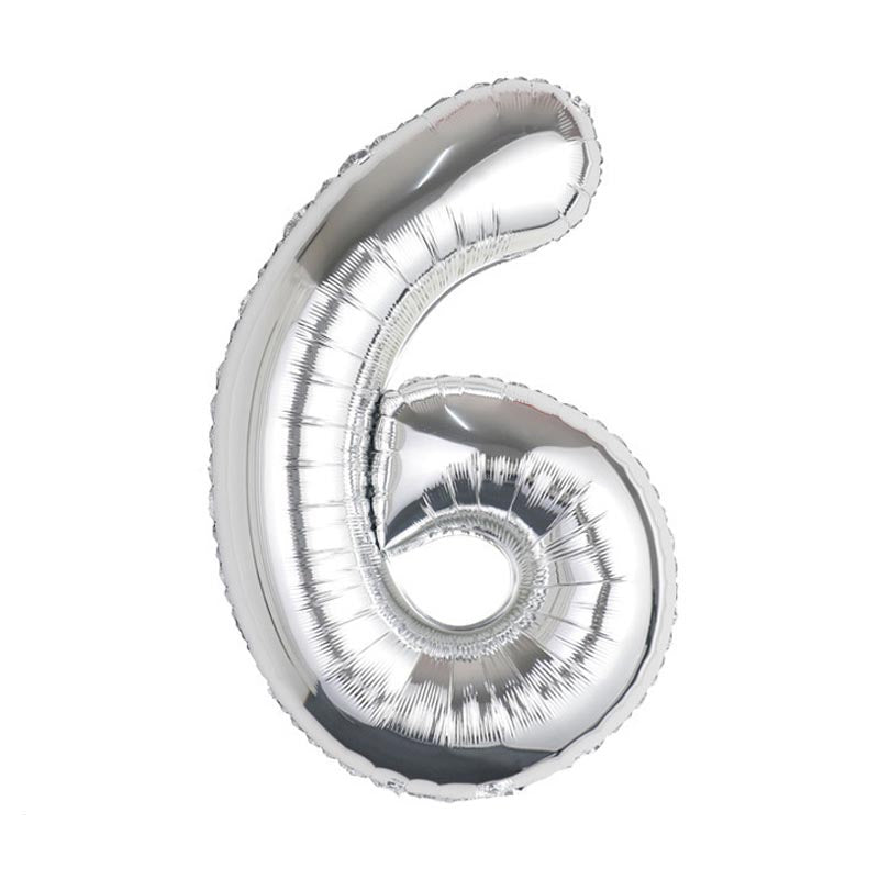 32 Inch Foil Number Balloons 0~9 - SILVER Color︱Big Giant Balloon for 1st Birthday Anniversary Celebration Party