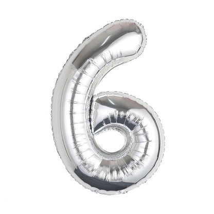 32 Inch Foil Number Balloons 0~9 - SILVER Color︱Big Giant Balloon for 1st Birthday Anniversary Celebration Party