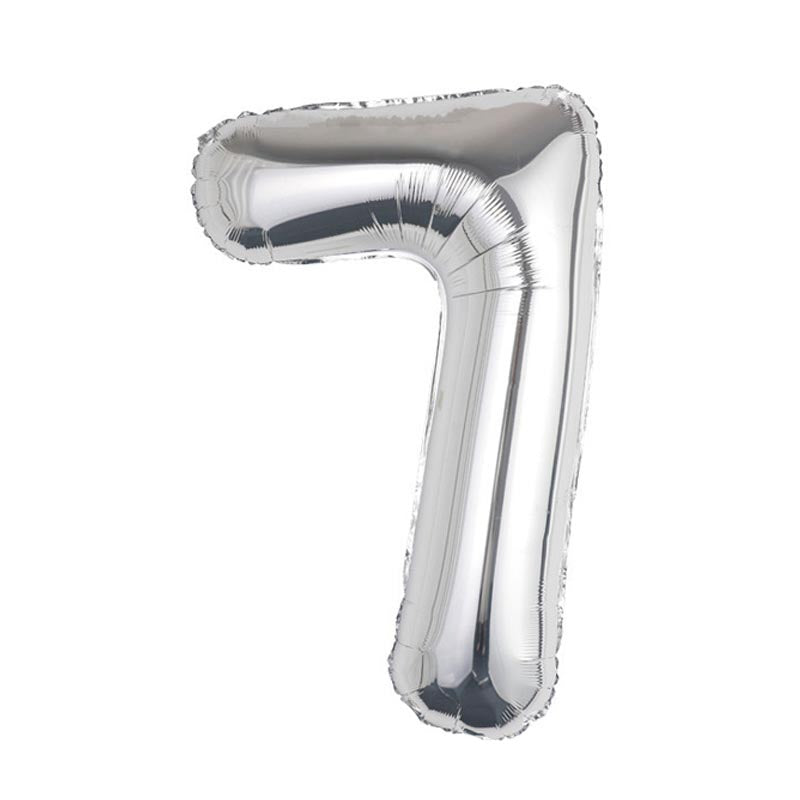 32 Inch Foil Number Balloons 0~9 - SILVER Color︱Big Giant Balloon for 1st Birthday Anniversary Celebration Party