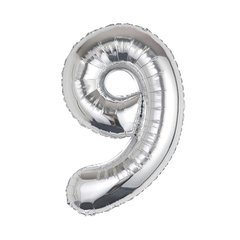 32 Inch Foil Number Balloons 0~9 - SILVER Color︱Big Giant Balloon for 1st Birthday Anniversary Celebration Party