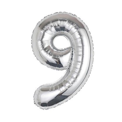 32 Inch Foil Number Balloons 0~9 - SILVER Color︱Big Giant Balloon for 1st Birthday Anniversary Celebration Party