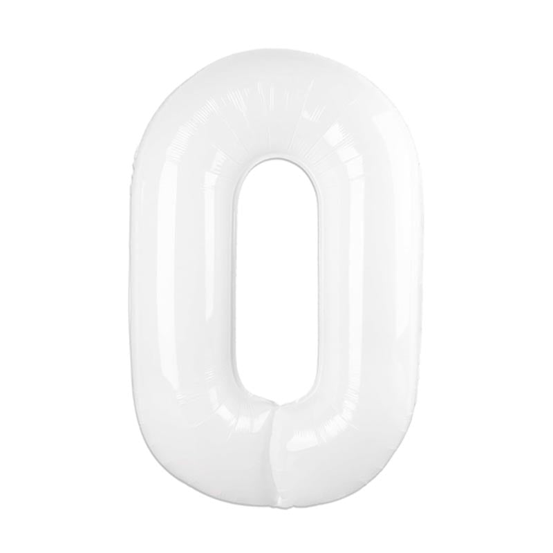 32 Inch Foil Number Balloons 0~9 - WHITE Color︱Big Giant Balloon for 1st Birthday Anniversary Celebration Party