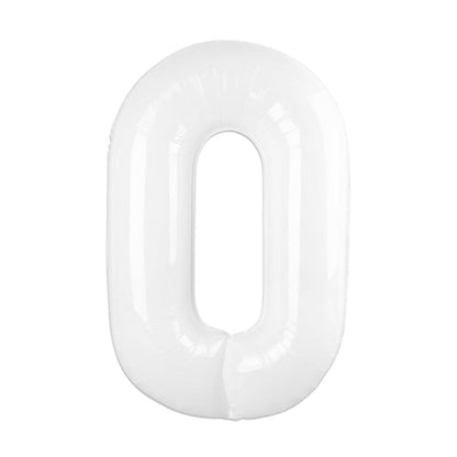 32 Inch Foil Number Balloons 0~9 - WHITE Color︱Big Giant Balloon for 1st Birthday Anniversary Celebration Party