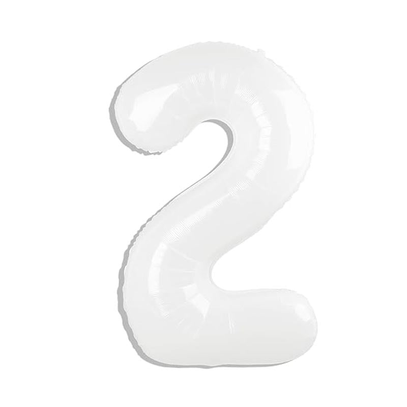 32 Inch Foil Number Balloons 0~9 - WHITE Color︱Big Giant Balloon for 1st Birthday Anniversary Celebration Party