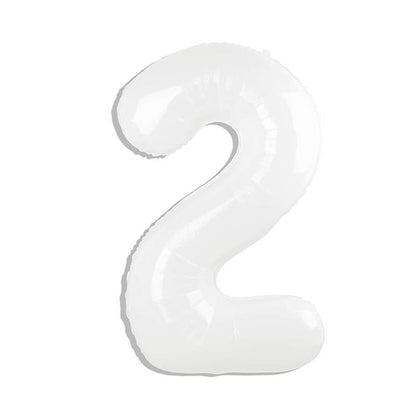 32 Inch Foil Number Balloons 0~9 - WHITE Color︱Big Giant Balloon for 1st Birthday Anniversary Celebration Party