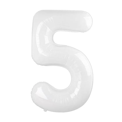 32 Inch Foil Number Balloons 0~9 - WHITE Color︱Big Giant Balloon for 1st Birthday Anniversary Celebration Party